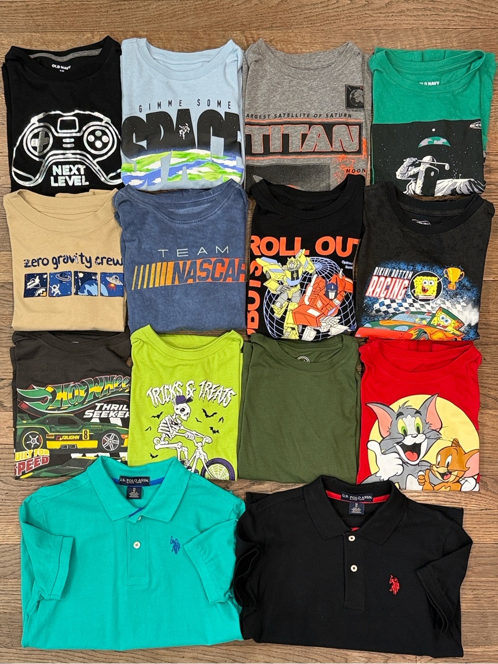 Boys Graphic Tee Lot With Polos - Gamer, Racer and Space.